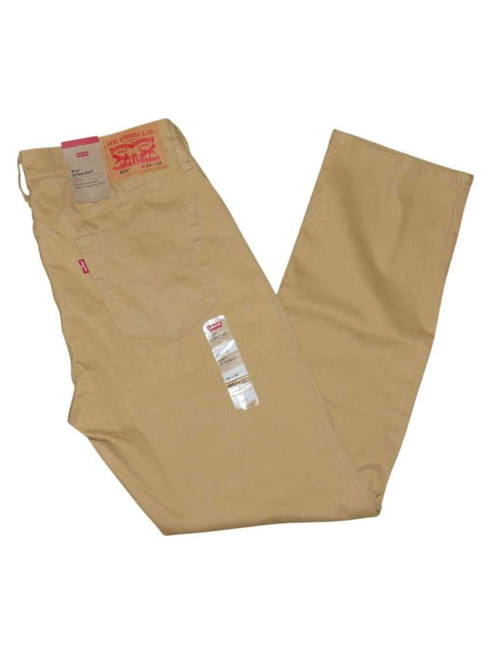 Levi's 514 Mens Twill Jean Pants Size 34x32 Stretch Caraway Cruz Twill Brown NWT